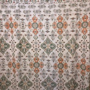 Bohemian shower curtain.